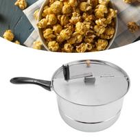 Stovetop Popcorn Maker Nerūdijančio Plieno Popcorn Popper su Rankiniu Sraigtu Popcorn Puodas Dujiniam Elektriniam Šildymui brown