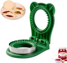 Uncrustable sumuštinių gaminimo priemonė, Sumuštinių kišenėlės apskritimo forma 3,7 colio sumuštinių pjaustytuvas ir sandariklis, Sumuštinių pjaustytuvas vaikų pusryčiams ir pietų dėžutėms žalia