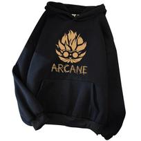Arcane Heimerdinger Sudadera con capucha de estilo minimalista Harajuku Jersey Tops Sudadera Regalo para fanáticos S black