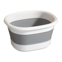 Sulankstoma pėdų vonelė su dangčiu, dviejų būsenų perjungimas, vienu paspaudimu sulankstomas dizainas, pėdų baseinas, ergonomiškas, senėjimą stabdantis, naminių gyvūnų letenų priežiūros įrankis gray