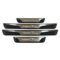 Chery Tiggo 7 Pro Automobilio Durų Slenksčio Pedalų Dangtelio Apdailos Nabraukimo Plokštės Apsaugos Aksesuarai Lipdukai    2024 2025 juoda