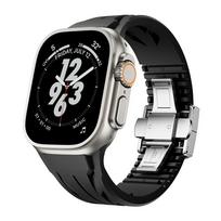 Silicone Band for Apple Watch Ultra 2 49mm 10 46mm 9 8 7 45mm 44mm Premium Bracelet for Iwatch Series 6 5 4 Se Cut To Size Strap 46mm 44mm 45mm 49mm