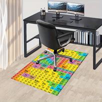 1 vnt. Periodinė lentelė, Chemija, Elementai Biuro kilimėlis Minkštas poliesteris Neslystantis Skalbiamas mašinoje Vidaus 60cm by 90cm white