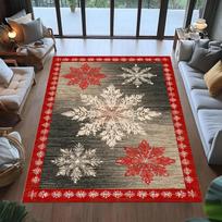 Sniego senelio Kalėdinis kilimas, raudonas baltas šventinis kilimas, žiemos kilimas, šventinis sniego dizaino kilimas, sezoninis svetainės dekoravimo kilimas, Kalėdų kilimas 40cm x 60cm gray