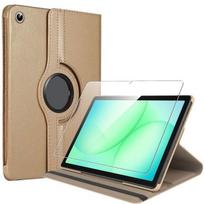 Case + Tempered Glass for Samsung Galaxy Tab A11 Plus / A9 Plus - 360° Rotation Synthetic Leather - Gold