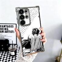 N-Notes D-Deaths L Lawliet Soft Phone Case For Samsung Galaxy S26 Ultra S25 Edge S24 FE S23 Plus S22 S21 + S20 Plating Anti-Fall Samsung S22 Ultra gray