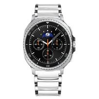 Ceramic Strap for Samsung Galaxy Watch 8 Classic 46mm Metal Wristband for Galaxy Watch 8 44mm 40mm/Ultra  47mm Bracelet Belt Galaxy Watch 8 40mm sidabro baltos spalvos