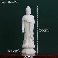 Ivory fruit powder Buddha statue ornament Home Buddha statue worship Chinese style pray for auspiciousness home decoration white