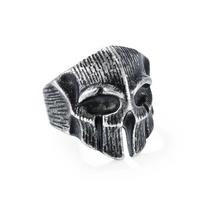 Vintage Spartan Warrior Skull Titanium Steel Ring Ring Men's Niche Personality Ancient Silver Hand Jewelry 7# antikinės sidabrinės spalvos