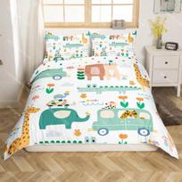 Alligator Duvet Cover Set Crocodile Wildlife Pattern Microfiber Bedding Set Adult Kid Bedroom Soft Comforter Cover With Zipper EU Single 90x200cm white