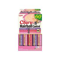 Churu Hairball Control kreminiai skanėstai katėms su tunu, vištiena ir lašiša, 60 vnt.