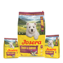 Josera MiniJunior sausas pašaras mažų veislių jauniems šunims su antiena ir lašiša