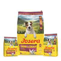 Josera MiniJunior sausas pašaras mažų veislių jauniems šunims su antiena ir lašiša