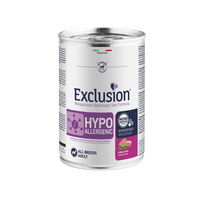 Exclusion Hypoallergenic konservuotas pašaras šunims su kiauliena ir žirneliais