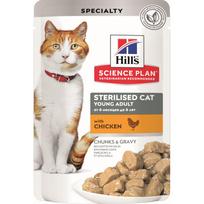 Hill's SP Feline Adult Sterilised Chicken 12x85 g (sterilizuotoms katėms su vištiena, konservai)