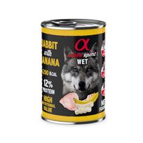 ALPHA SPIRIT konservas šunims su triušiena ir bananais 400g 6 vnt