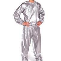 Sport Suit Men Women PVC Sauna Suit Elastic Waist Fitness Clothing  Gym Outfit XL juoda