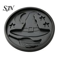 Resin Soap Making Mold Halloween Stepping Stone Mold, Reusable Plastic Molds, DIY Cement Creative Housewarming Gift Idea Path Maker for Garden E gray