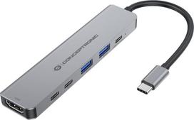No Name CONCEPTRONIC  6-1 Dock USB-C->HDMI/2xUSB-A/2xUSB-C/+ 25cm gr