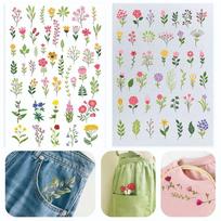 Water-Soluble Embroidery Stabilizer-Self-Adhesive Non-Woven Backing with Colorful Floral Prints Sticky Fabric for Hand Sewing white