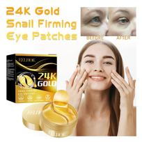 EELHOE 24k Gold Firming Eye Mask - Improves Eye Wrinkles, Crow's Feet, Firmly Lifts Eye Area Skin and Moisturizes 60pcs black