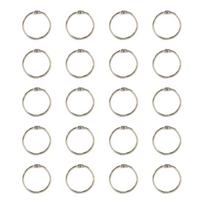 20 Pcs 25mm Metal Binder Rings Index Card Rings Bookbinding Rings for Organizing Documents Photo Albums And Crafts Inner 25mm sidabras