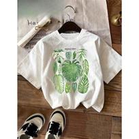 Monstera Philodendron Tropical Leaf Print Shirt Casual Fashion Graphic Tee Women's Short Sleeve Crew Neck T-Shirt Ladies Y2K XXXXL juoda