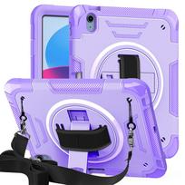 Case for IPad (A16) 11th 11-inch 2025 IPad 10 10.9-inch 2022 Heavy Duty Shockproof Protective Cover with Hand Shoulder Strap iPad 11th 10th violetinė