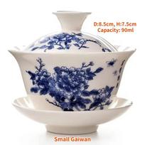 Jingdezhen-Kinijos Gaiwan arbatos dubenėlis, buitiniai porceliano puodeliai, gražus arbatos indų rinkinys: puodelis ir lėkštutė, keraminis gėrimų indas gray