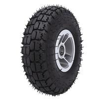 4.10/3.50-4 Tire and Wheel Puncture Proof Inner Outer Tube and Aluminum Alloy Rim for Hand Truck Wheelbarrow Dolly gray