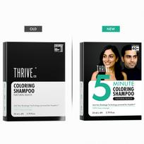 ThriveCo plaukų dažymo šampūnas, natūraliai juodas | 5 minučių momentinis plaukų dažų spalvos šampūnas | 100 % padengia žilus plaukus | Be amoniako, ilgai išliekantis | black