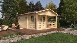 Medinis namelis Aneto (44mm) 4,3 x 4,7 m, 13 ㎡ + 7 ㎡ veranda
