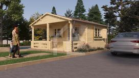 Medinis namelis MANGO 2 (44mm) 5 x 6 m, 20 ㎡ + 10 ㎡ veranda