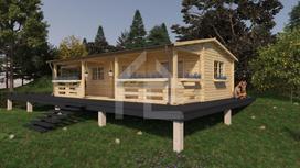 Medinis namelis Belmontia, (44mm) 8,7 x 6 m, 34 ㎡ + 18 ㎡ veranda