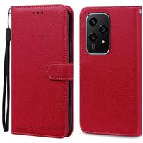 Dėklas Honor 200 Lite Piniginė Atverčiamas Odinis Dėklas Honor 200 Lite 5G Dėklas Telefonas Coque Fundas Honor 200Lite Dėklo Viršeliai Honor 200 Lite 5G tamsiai raudona spalva