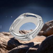 Cyber Metalinio buferio dėklas Samsung Galaxy Watch 4/5/6/7/8/9 44mm pusiau uždengiantis tuščiaviduris laikrodžio dangtelis 44mm sidabras