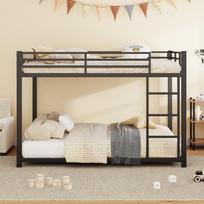 140*200 Children's Beds, Bunk Beds, Iron Beds, Iron Bunk Beds in Classic Shape, Black 203 x 144.5 x 140 cm juoda