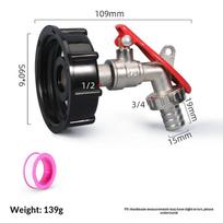 Brass IBC Tank Valve Faucet With Lock 1/2 Inch Tonne Switch Adapter Zinc Alloy Water Tap For IBC Tank Accessories black