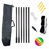 Beach Volleyball Net Football Net Badminton Net with Stand Package Bag for Backyard Outdoor Portable volleyball net set gray