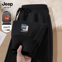 JEEP SPIRIT Men's Fleece-Lined Jogger Sweatpants 2XL juoda