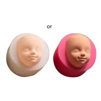 Silicone Baby Face Baby Head Molds, Baby Shower Mould Clay Soap Chocolate Mold beige