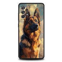 Gražaus vokiečių aviganių šuns dėklas, skirtas Samsung A51 A71 A21S A17 A11 A15 A25 A23 A33 A53 A73 A07 A03S A05S A13 A35 A55 5G dangtelis For Samsung A11 black