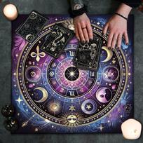 Saulės Mėnulio Tarotai Staltiesė Būrimų Kortų Staltiesė Gobelenas Astrologija Raganių Kortų Dėklas Dekoras 100X150CM gray