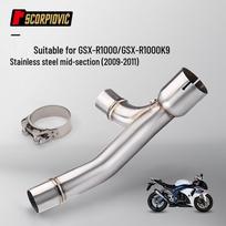 Nerūdijančio plieno vidurinė išmetimo dalis GSXR1000 K9 2007-2008, Lengvas montavimas gray