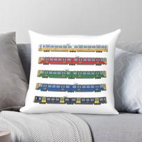 Tyne And Wear Metro Liveries Pillowcase Polyester Linen Velvet Creative Zip Decor Pillow Case Car Cushion Cover 30X30CM gray