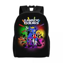 Custom Rainbows Friends Hug It Out Travel Backpack Men Women School Computer Bookbag Video Game College Student Daypack Bags black