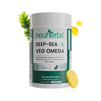 Neuherbs Deep-Sea Veg Omega 3 Supplement | 1000mg Algal Oil | Omega3 Vegetarian Capsules | Supports Heart, Brain, Skin & Bone Health | 100% RDA