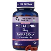 Carbamide Forte Melatonin 10mg Sleeping Tablets for Deep Sleep with Tagar 250 mg | Sleep Supplement for Men & Women | Melatonin Tablet for Restf