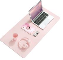 Desk Mat Waterproof PVC Mouse Pad Leather Desk Protective Cover Pink Large Computer Girls Laptop Non-slip Gaming Keyboard Mats 300X600mm šviesiai rausvos spalvos