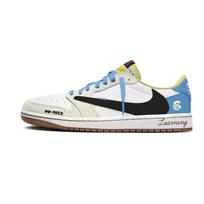 Travis Scott x Jordan Air Jordan 1 Pienas Druska Dangaus Mėlyna Neslystantys Žemi Krepšinio Batai Moteriški DZ4137-700(Komanda1868-  ) 35.5